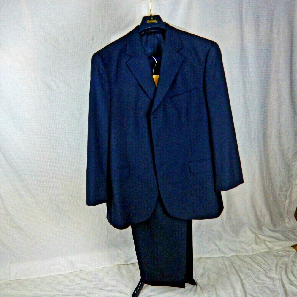 Brooks Brothers 346 2 Pc Suit 43R Navy 3 Button